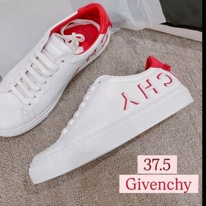 Givenchy White Sneakers with Red Details